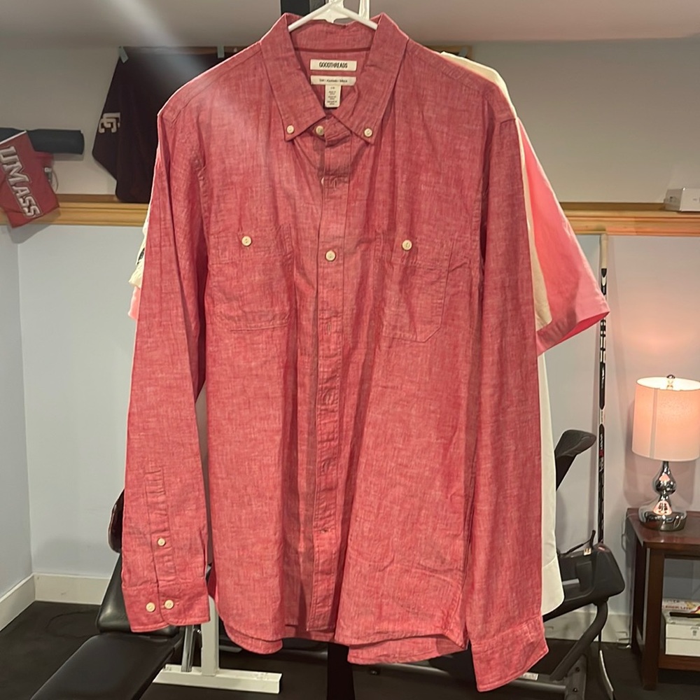 (Large) Goodthreads Men's Slim-Fit Long-Sleeve Chambray Shirt